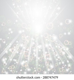 background for posters or poster gray background, shiny with glowing bubbles