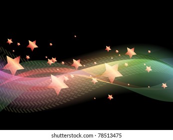 background for presentation with waves and stars