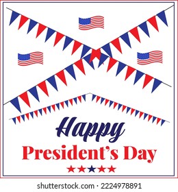 Background president's day.Happy President's Day background with flag decoration. Vector Background.