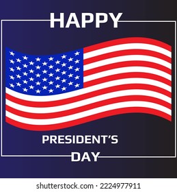 Background president's day.Happy Presidents' Day Typography Over Distressed White Wood Background with American Flag Border.