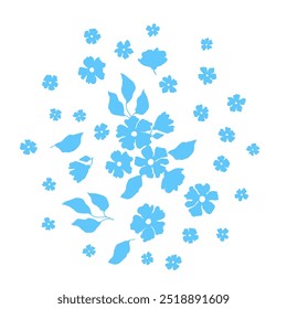 Hintergrund mit hübschen Blumen. Schöne dekorative natürliche Pflanzen und Blätter.