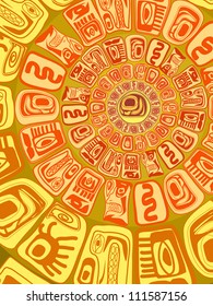 background - primitive figures of ancient Indians of southern America a vector