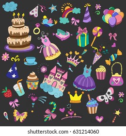 background to the princesses castle, dresses and accessories for princesses