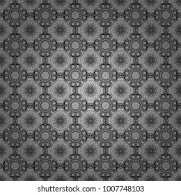 Background for printing brochure, poster, textile design, fabric, card. Vector seamless creative pattern with hand draw geometric composition in modern abstract style in white, gray and black colors.