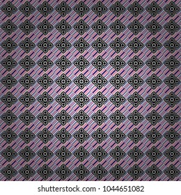 Background for printing brochure, poster, textile design, fabric, card. Vector seamless creative pattern with hand draw geometric composition in modern abstract style in black, white and blue colors.