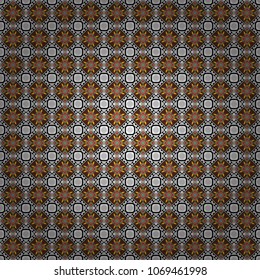 Background for printing brochure, poster, textile design, fabric, card. Vector seamless creative pattern with hand draw geometric composition in modern abstract style in gray, brown and white colors.