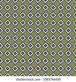 Background for printing brochure, poster, textile design, fabric, card. Vector seamless creative pattern with hand draw geometric composition in modern abstract style in blue, white and black colors.