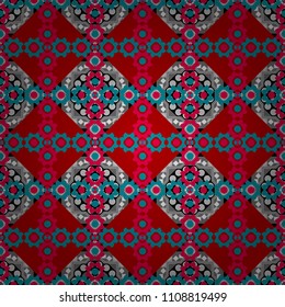 Background for printing brochure, poster, textile design, fabric, card. Seamless creative pattern with hand draw geometric composition in modern abstract style in yellow, gray and blue colors.