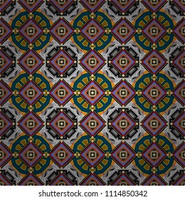 Background for printing brochure, poster, textile design, fabric, card. Vector seamless creative pattern with hand draw geometric composition in modern abstract style in gray, blue and black colors.