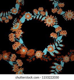 Background for printing brochure, poster, textile design, fabric, card. Vector seamless creative pattern with hand draw geometric composition in modern abstract style in orange, brown, yellow colors.