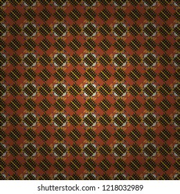 Background for printing brochure, poster, textile design, fabric, card. Vector seamless creative pattern with hand draw geometric composition in modern abstract style in yellow, brown, black colors.