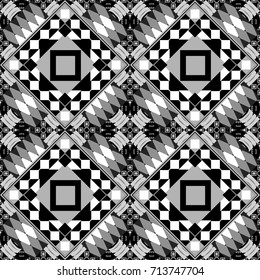 Background for printing brochure, poster, textile design, fabric, card. Vector seamless creative pattern with hand draw geometric composition in modern abstract style in gray, white and black colors.