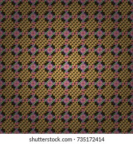 Background for printing brochure, poster, textile design, fabric, card. Vector seamless creative pattern with hand draw geometric composition in modern abstract style in black, orange and pink colors.
