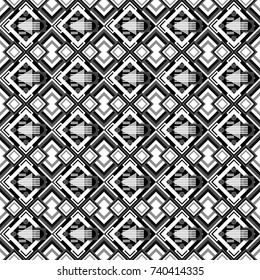 Background for printing brochure, poster, textile design, fabric, card. Vector seamless creative pattern with hand draw geometric composition in modern abstract style in gray, black and white colors.
