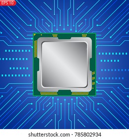 The background of the processor, the chip, the thinking processor, the brain of the computer, the core of the computer