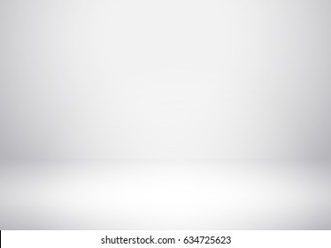 Background For Product Display. Vector Clean White Scene Floor Mock Up. Empty Studio Photo Shoot Room Background For Your Advertising Design.