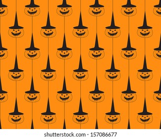 Background with pumpkin and hat