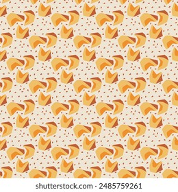 Background with pumpkin and seeds on a light background. Simplified form. Stylization of vegetables. Healthy eating. Agriculture