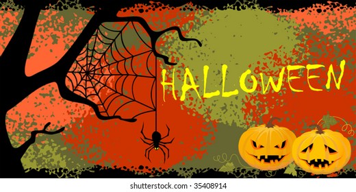 Background with pumpkins on a Halloween theme