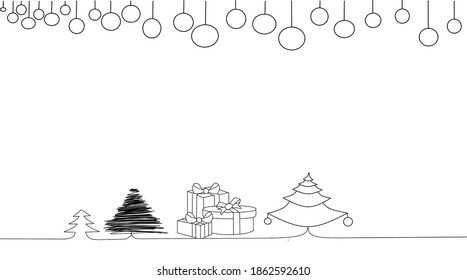 Background pure black and white Christmas