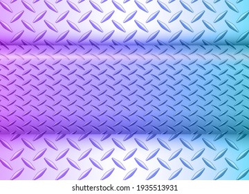 Background purple blue with banner and  diamond plate pattern, elegant shiny metallic vector illustration.

