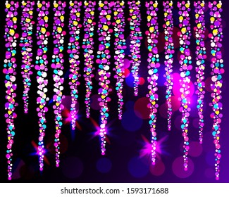 Background purple bright pattern glowing flowers