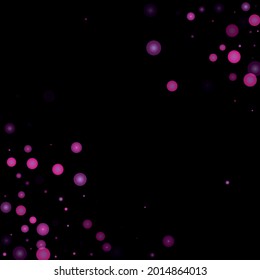 Background with Purple Confetti of Glitter Particles. Sparkle Lights Texture.Disco pattern. Light Spots. Star Dust. Explosion of Confetti.
