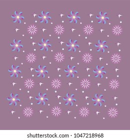 Background of purple fantasy flowers. Vector illustration.Tamplate for greeting card, poster, print. As banner for flower's shop, festival.