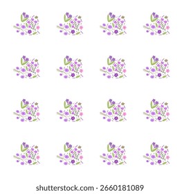 Fondo de flores púrpuras y diferentes Formas