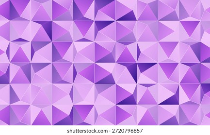 Plano de fundo dos triângulos roxos em um plano de fundo branco. Espaço vazio. Estilo isométrico.