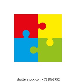 Background puzzle pattern. Simple five piece puzzle wallpaper template. banner presentation picture.