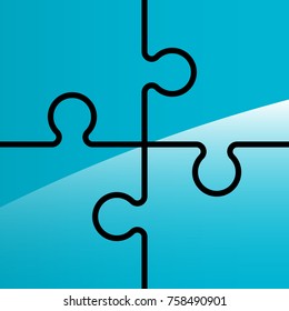 Background puzzle pattern. Simple five piece puzzle wallpaper template. banner presentation picture.