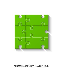 Background puzzle pattern. Simple six piece puzzle wallpaper template. banner presentation picture.