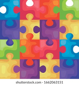 background of puzzle pieces icons vector illustration design