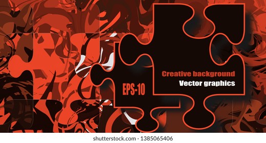 Background of puzzles. Puzzles. Business card. Creative background. Postcard. Banner. Marble texture. Vector graphics