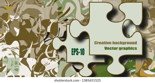 Background of puzzles. Puzzles. Business card. Creative background. Postcard. Banner. Marble texture. Vector graphics