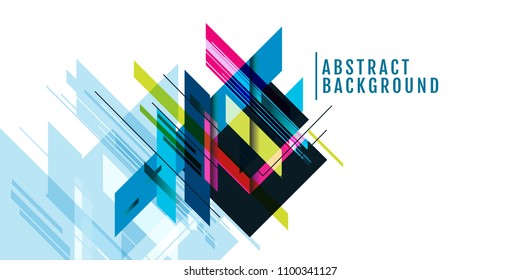background quares and shadows - colorful geometric futuristic tech abstract Colorful with space for text. Vector. on white background