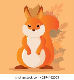 Background rabbit animal autumn vector illustration