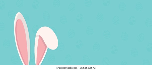 Background with Rabbit ear. Bunny ears, happy easter, greeting card.