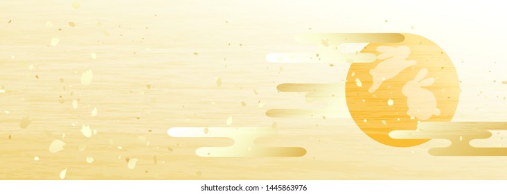 Background of rabbit reflected in fantastic full moon
