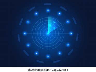 Background Radar has a circle in the center around which there is a glow. Radar is a technology used to monitor what is coming. It can be used in the military, in airports, or to detect