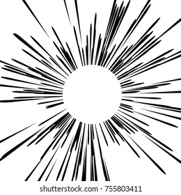 Background of radial lines for comic manga  books. Explosion background vector illustration