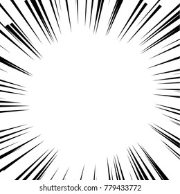 Background of radial lines for comic manga  books. Explosion background vector illustration