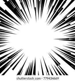 Background of radial lines for comic manga  books. Explosion background vector illustration