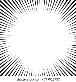 Background of radial lines for comic manga  books. Explosion background vector illustration