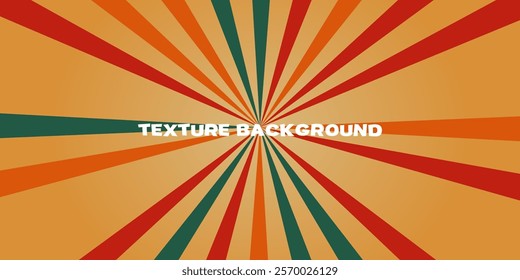 background with a radiating sunbeam pattern. The pattern consists of red, orange, and green lines spreading from the center to the edges of the image. The combination of bright colors and dynamic patt