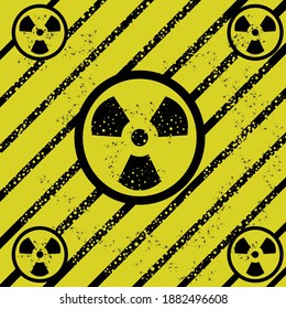 fondo con signo de advertencia de radiación