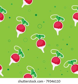 Background of radish. Vector pattern.