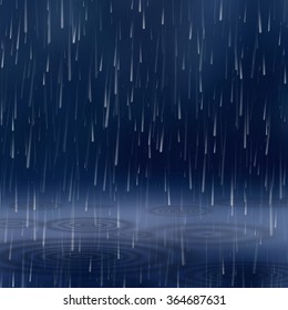 Background with rain. Vector illustration
