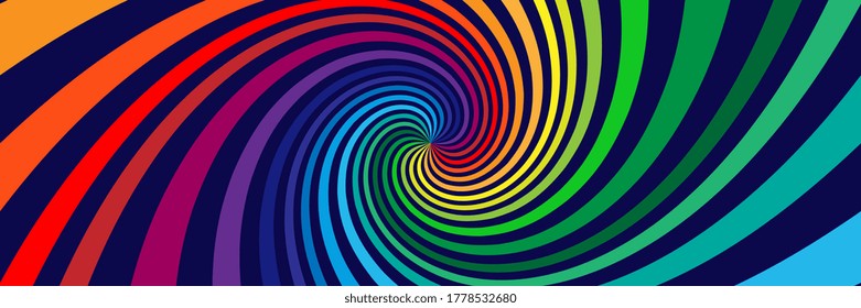 Background with rainbow colored spirals